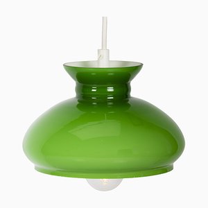 Space Age Green Glass Pendant Lamp, 1960s