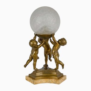 Antique Lamp in Regulates and Marble, 1890s