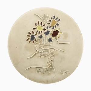 Ceramic Dishes by Pablo Picasso, 1950s, Set of 2