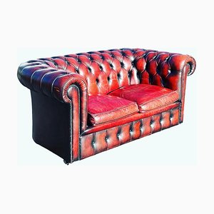 Two-Seater Chesterfield Sofa Leather