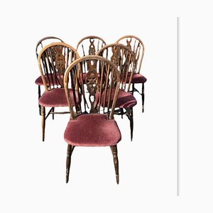 Windsor Wheelback Dining Chairs, Set of 6