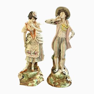 Figurines Antiques en Porcelaine, Allemagne, Set de 2