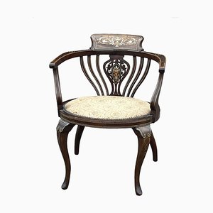 Antiker Sessel aus Mahagoni mit Intarsien