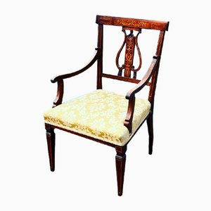 Sheraton Sessel aus Mahagoni mit Intarsien
