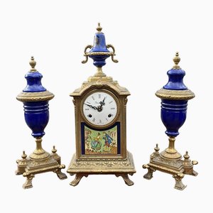 Set d'Horloges Vintage en Laiton, Set de 3