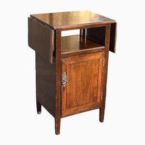 Edwardian Bedside Cabinet in Mahogany with Fold Out Flaps