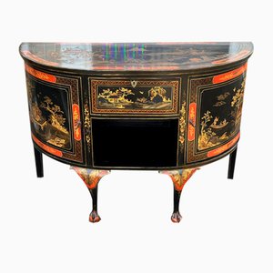 Edwardian Demi-Lune Chinoiserie Cocktail Cabinet