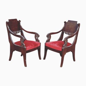 Set of Empire French Library Armchairs