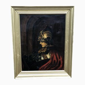 Cavalry Officer, Large Oil on Canvas, Framed