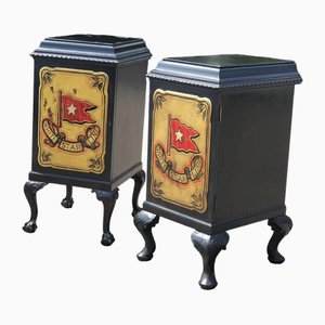 Edwardian Wine Celleratte Cabinets with White Star Line Decoration, Set of 2