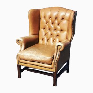 Country House Library Armchair in Tan Leather