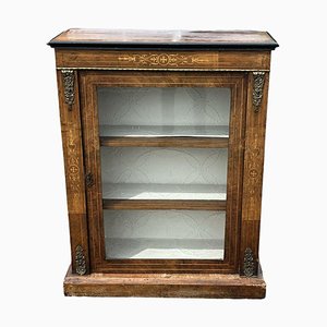 Victorian Inlaid Walnut Pier Display Cabinet