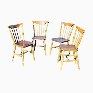 Victorian Kitchen Dining Chairs in Oak, Set of 4