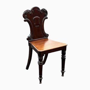 Viktorianischer Shield Back Hall Chair aus Mahagoni