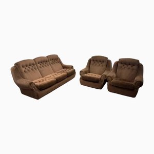 Vintage Sofa & Armchairs, Set of 3