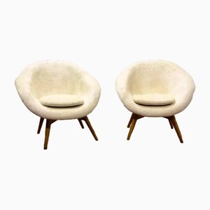 Vintage Chairs in White by Miroslav Navratil, Set of 2