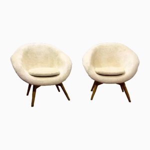 Vintage Stühle in Weiß von Miroslav Navratil, 2er Set