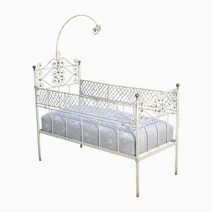 Art Nouveau Cradle Bed in Wrought Iron