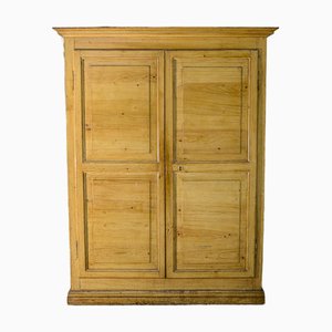 Vintage Rustic Wardrobe with Two Doors in Yellow Lacquered Fir,1800