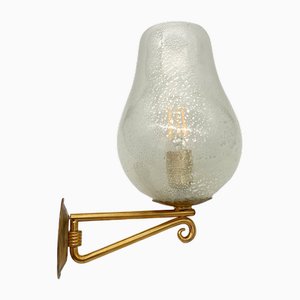 Silberne Vintage Wandlampe von Seguso, 1960er