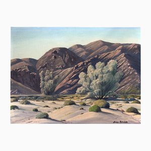 Bill Hager, Paysage de Palmsprings, Olio su tela su cartone