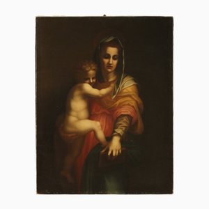 Artista italiano, Madonna col Bambino, 1930, Olio su tela
