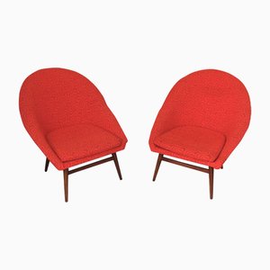 Schalensitze in Rot, 1960er, 2er Set