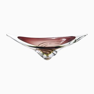 Vintage Brown Sommerso Glass Bowl attributed to Seguso, Italy, 1960s