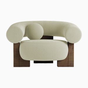 Cassete Armchair in Boucle Beige and Smoked Oak by Alter Ego for Collector