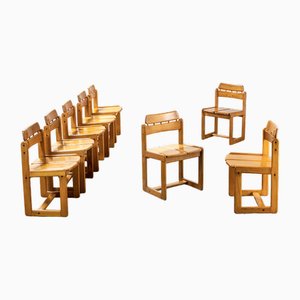 Tapiolina Chairs in Ash Wood by Ilmari Tapiovara for Montina Fratelli, 1970s, Set of 8