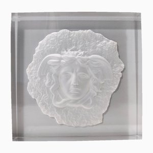 Transparent Acrylic Glass Panel with Gorgon by Versace, Italy, 1990s