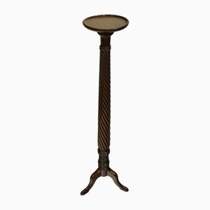 Antique Mahogany Tall Torchere Plant Stand, 1890s