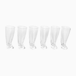 Vasos de licor de vidrio de Angelo Mangiarotti para Cristalleria Colle, 1991. Juego de 6