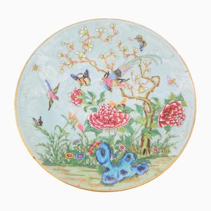 Piatto in porcellana della dinastia Qinq con smalto Seladon, Cina, metà XIX secolo
