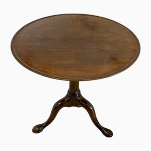 Antique 18th Century George III Figured Mahogany Dish Top Tripod Table, 1780s