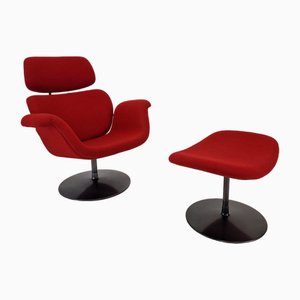 Large Tulip Chair and Ottoman by Pierre Paulin for Artifort, 1980s, Set of 2