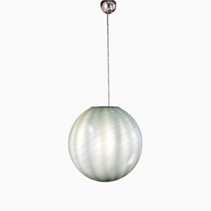 Milky-Green Sphere Lamp in Murano Glass Swirl from Simoeng