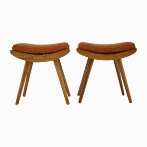 Hocker aus Buche, Tschechoslowakei, 1960er, 2er Set