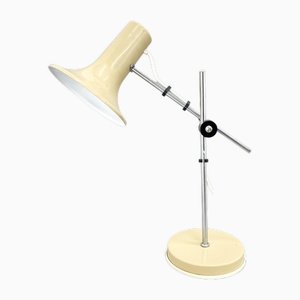 Adjustable Metal Table Lamp in Creamy Color, Hungary, 1970s