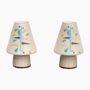 Bibi Sidecar Murano Glass Table Lamps by Alessandro Mendini for Artemide, 1990s, Set of 2