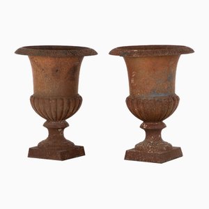 Cast Iron Urns, 1890s, Set of 2
