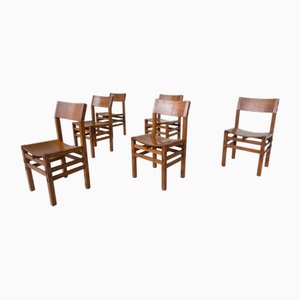 Mid-Century Modern Dining Chairs attributed to Giuseppe Rivadossi, Italy, 1980s, Set of 6