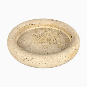 Mid-Century Italian Vide-Poche Dish in Travertine by Fratelli Mannelli, 1970s