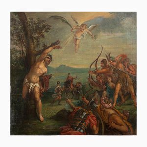 Artiste Flamand, Le Martyre de San Sebastiano, 17ème Siècle, Huile sur Toile