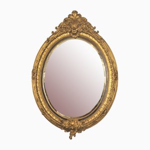 Espejo francés Luis XVI oval dorado