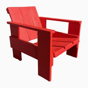 Vintage Crate Armchair in Red