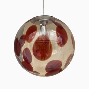 Lampe Sphère Rouge Transparente en Verre de Murano de Simoeng