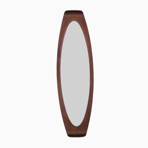 Specchio con cornice curva in legno, anni '60