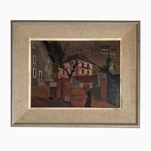 Jules Gaillepand, Locarno, 1940, Oleo sobre madera, Enmarcado
