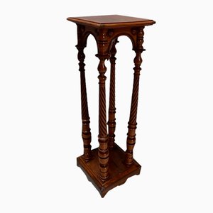 Late19th Century Gothic Walnut Seal Side Table